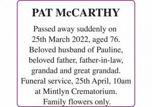 PAT McCARTHY