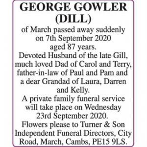 GEORGE GOWLER (DILL)