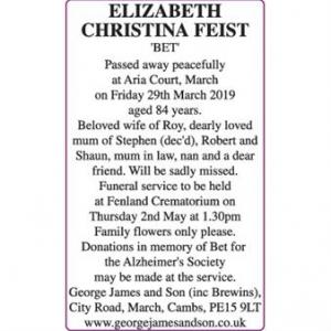 ELIZABETH CHRISTINA FEIST